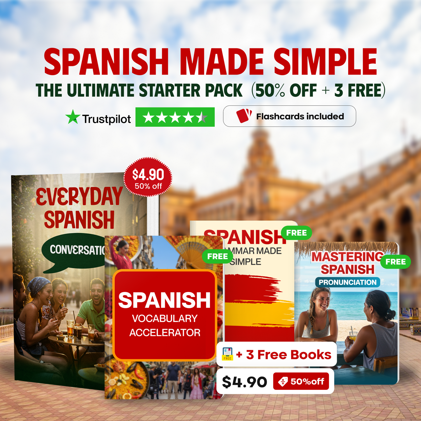 Everyday Spanish Conversations (50% OFF + 3 FREE)